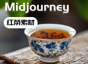 品中国茶，Midjourney 红茶绿茶图片素材咒语分享！