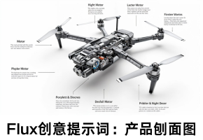Flux创意提示词：产品的快速剖面图