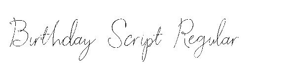 Birthday Script Regular字体