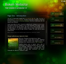 绿色动感背景flash网站模板动画