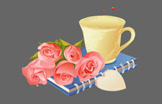 杯子和玫瑰flash动画素材