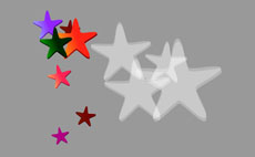 向上漂浮的五角星flash动画
