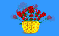 花篮里生长的玫瑰flash动画