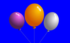 3颗彩色气球飘动flash动画