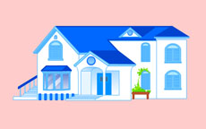 蓝色房屋flash别墅动画