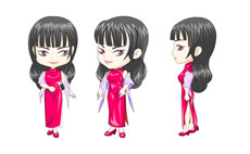 穿红色旗袍女子flash人物动画