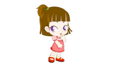 Q版齐刘海小女孩flash动画