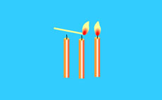 flash制作火柴逐根点燃蜡烛动画