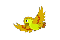 黄色小鸟飞翔flash动画