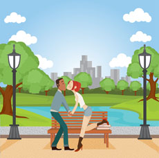 城市公园里的情侣flash动画
