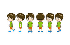 男孩四视图走路flash动画
