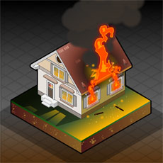 房子模型火灾flash动画