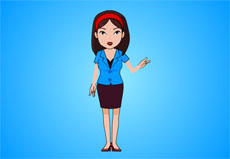 女职员职业装flash人物