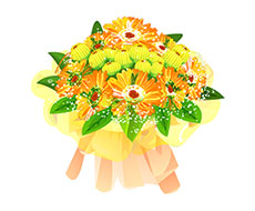 橙色野菊花花束flash动画