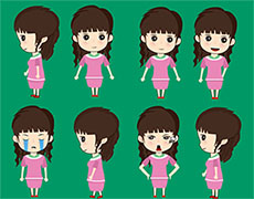 矢量卡通女人flash动画