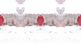 红色雪松下的美丽雪景flash动画