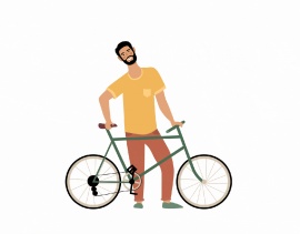 男子自行车快乐驾驭flash动画