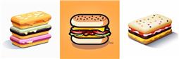 迷拟热狗汉堡图标