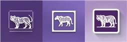 动物紫色线条图标下载