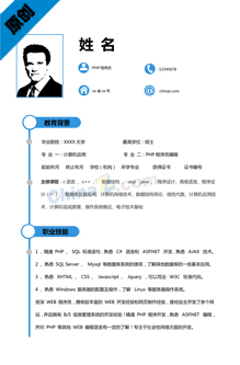 PHP程序员简历模板下载