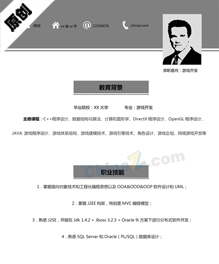 游戏开发简历模板下载