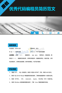 代码编程员工作简历模板