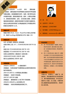 金融学简历模板word下载