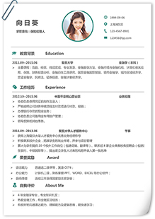保险经理人简历模板