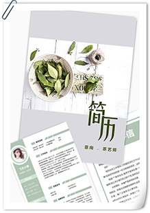 清新茶艺师简历模板