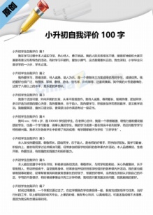 小升初自我评价100字