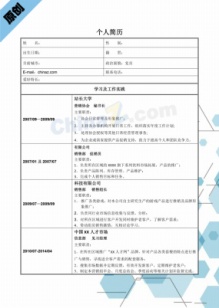 公关策划类个人简历表格下载