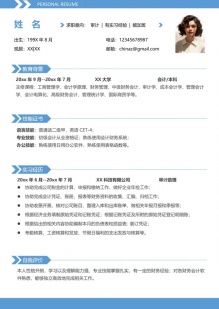 专业财务审计会计师简历模板