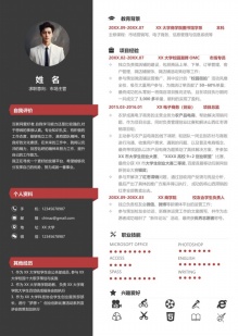 双栏高效布局A4简历模板