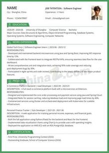 极简程序员英文个人简历模板