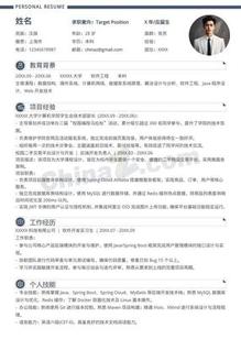 极简商务一页纸个人简历模板