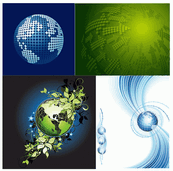 4款地球主题矢量素材