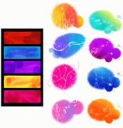 彩色梦幻墨迹花纹矢量图