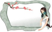 古典画框美女矢量图下载