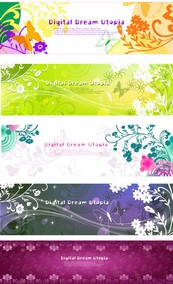 精美花纹Banner矢量图下载