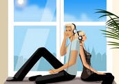 个性音乐男女矢量图下载