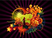 时尚花纹女性矢量图下载