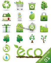 绿色生态环保图标矢量图