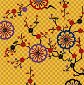 梅花马赛克背景矢量素材