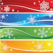 雪花banner矢量图下载