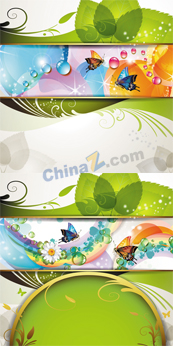 绿色活力花纹底纹矢量图