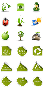 绿色环保标志矢量图下载