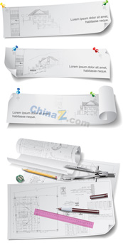 建筑设计横幅矢量素材下载