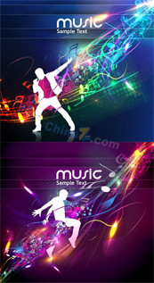 酷炫音乐背景矢量素材图