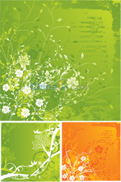 生动花卉矢量素材背景图