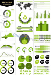 绿色信息图表矢量素材